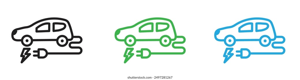 Elektrisches Fahrzeug Symbol Vektor Logo Set Sammlung für Web App ui