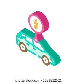 electric vehicle isometric icon vector. electric vehicle sign. isolated symbol illustration