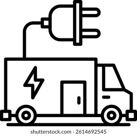 Electric Vehicle Line Vector Icon Design