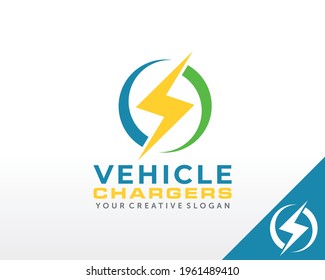 Logo de Electric Vehicle. Vector de diseño de logotipo eléctrico
