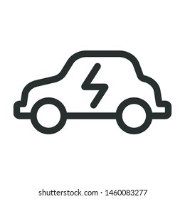 electric vehicle - minimal line web icon. simple vector illustration. concept for infographic, website or app.
