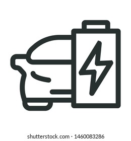 electric vehicle - minimal line web icon. simple vector illustration. concept for infographic, website or app.