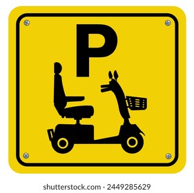 Electric vehicle parking area. Rickshaw and electric cart parking icon. Vector illustration