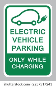 Electric Vehicle Parking Sign Symbol