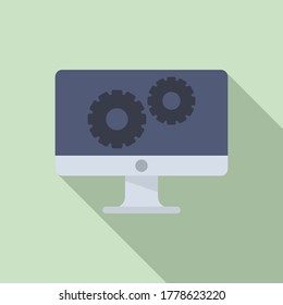 Electric vehicle repair monitor icon. Flat illustration of electric vehicle repair monitor vector icon for web design