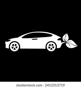 Vista lateral del vehículo eléctrico. Ilustración vectorial