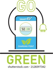 Electric Vehicle Station Vector Poster