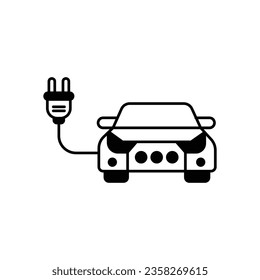 Electric vehicle Vector Icon which can easily modify or edit

