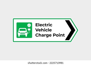 Electric vehicles (EV) charging station and charge parking signage in the United Kingdom UK. vector svg