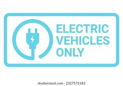 Señal de estacionamiento de vehículos eléctricos. Icono de la zona de estacionamiento de autos eléctricos. punto de la estación de carga EV