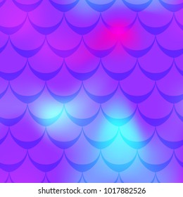 Electric violet mermaid vector background. Multicolored iridescent background. Fish scale pattern. Seamless pattern swatch. Holographic gradient. Mermaid skin seamless pattern. Mermaid wrapping paper