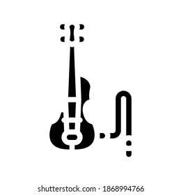 electric violin glyph icon vector. electric violin sign. isolated contour symbol black illustration