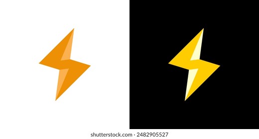 Electric volt bolt thunder lightning electricity 3D icon logo vector