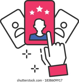 Electric Voting Concept, Candidate Choices Tap Gesture Vector Icon Design, Presidential elections 2020 in United States Symbol on White background
