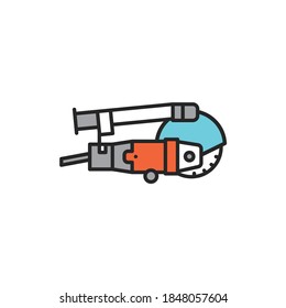 Electric wall chaser color line icon. Pictogram for web page, mobile app, promo.
