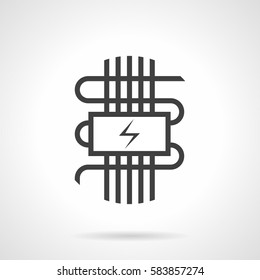 Electric warm floor. Glyph style vector icon