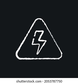 Electric Warning chalk icon. Vector isolated black illustration