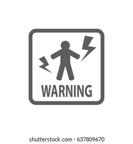 Electric warning sign icon vector