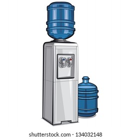 Electric water cooler with bottle