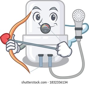 electric water heater in sweet romantic cupid cartoon drawing with arrow