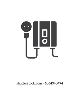 Electric water heater vector icon. filled flat sign for mobile concept and web design. Home electric heating boiler simple solid icon. Symbol, logo illustration. Pixel perfect vector graphics