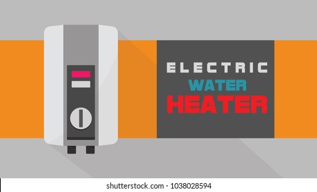 Electric water heater vector with shadow and background