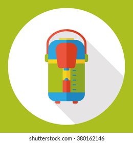 electric water kettle flat icon