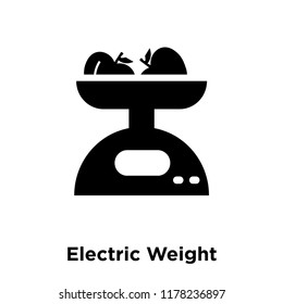 Electric Weight Scale icon vector isolated on white background, logo concept of Electric Weight Scale sign on transparent background, filled black symbol