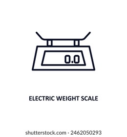 electric weight scale outline icon.  Thin line icon from bistro and restaurant collection. Editable vector isolated on white background