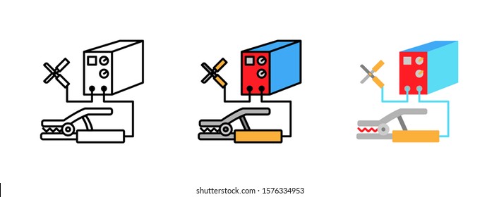 electric welding icon set isolated on white background for web design