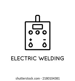 Icono de soldadura eléctrica. Signo vectorial de estilo simple aislado en fondo blanco.