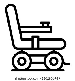 Electric wheelchair drive icon outline vector. Chair power. Motor person