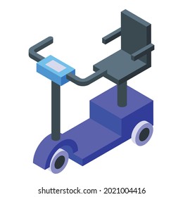 Electric Wheelchair Icon Isometric Vector. Scooter Drive. Power Chair