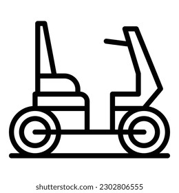 Electric wheelchair icon outline vector. Power drive. Scooter chair
