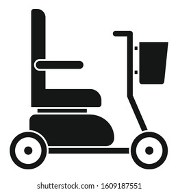 Electric wheelchair icon. Simple illustration of electric wheelchair vector icon for web design isolated on white background