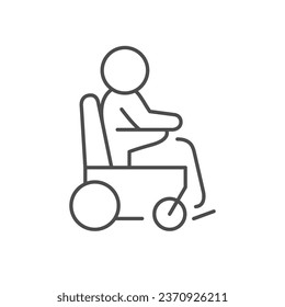 Electric wheelchair line outline icon