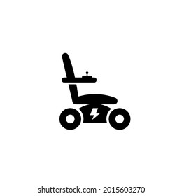 Electric wheelchair silhouette icon. Clipart image isolated on white background.