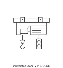 Electric winch line outline icon