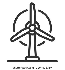 Electric wind generator  - icon, illustration on white background, outline style