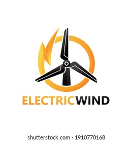 Diseño de plantillas de logotipo de viento eléctrico