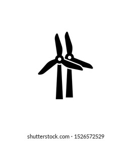 Electric Windmill, Wind Turbines. Flat Vector Icon illustration. Simple black symbol on white background. Electric Windmill, Wind Turbines sign design template for web and mobile UI element