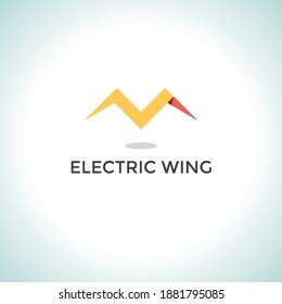 Elektrische Flügel Logo Firma, Logo Vektordesign. Bedienerfreundlich, einfach zu bearbeiten.