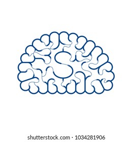 Electric wire cable Brain dark blue color, Business finance concept flat design with Currency USD (United States Dollars) symbol illustration isolated on white background with copy space vector eps 10