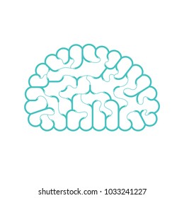 Electric wire cable Brain green color Connect concept design illustration isolated on white background with copy space, vector eps 10