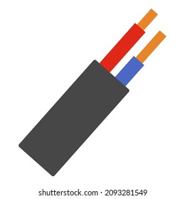 electric wire cable flat clipart vector illustration