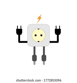 Ilustración de diseño de caracteres eléctricos de cable