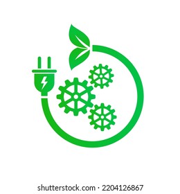 Alambre eléctrico, icono del sistema ecológico. Ilustración del vector