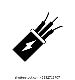 Diseño de iconos de alambre eléctrico. Icono de cable eléctrico, aislado en fondo blanco. ilustración vectorial.
