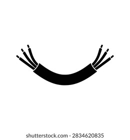 electric wire icon flat outline in black