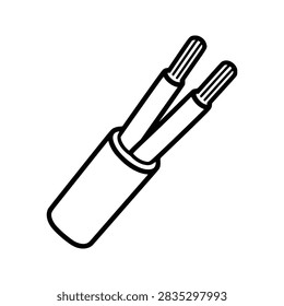 electric wire icon flat outline in black